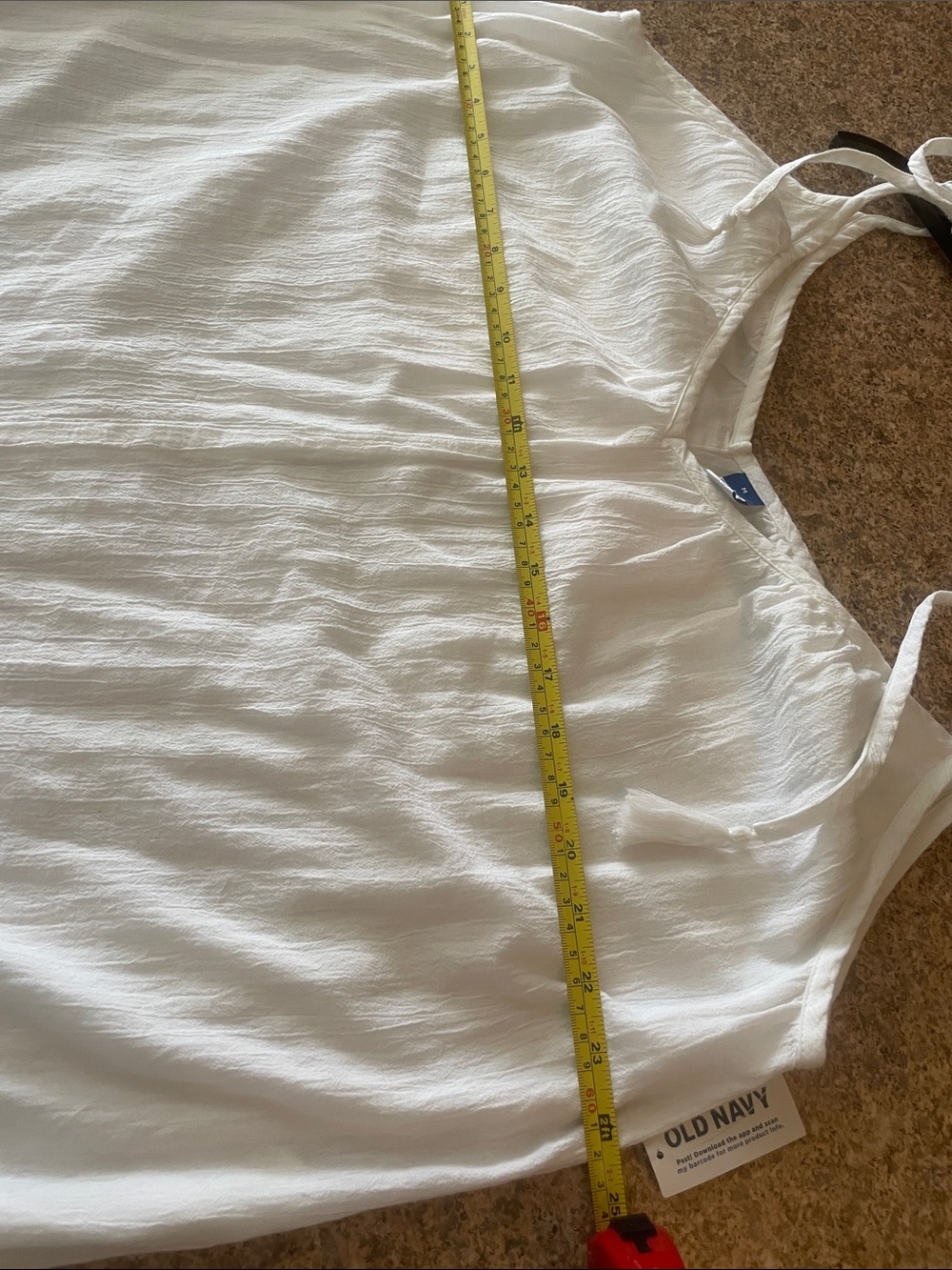 Old Navy 100% Cotton White Tie-Shoulder Maxi Dress - Picture 6 of 8